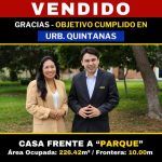 OBJETIVO LOGRADO CASA VENDIDA en URB. QUINTANAS 